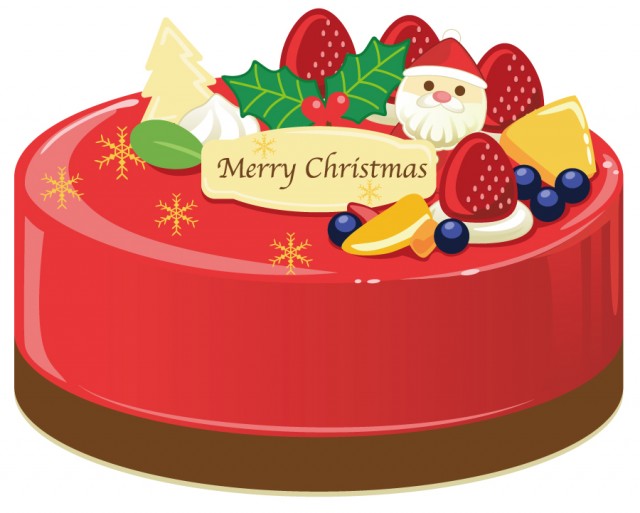 赤いクリスマスケーキのイラスト | 無料イラスト素材｜素材ラボ