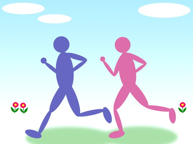 ジョギングをする人シンプルな背景素材イラスト 無料イラスト素材 素材ラボ