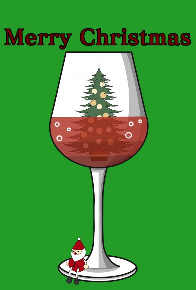 クリスマスカード ワイングラス イラスト 無料イラスト素材 素材ラボ