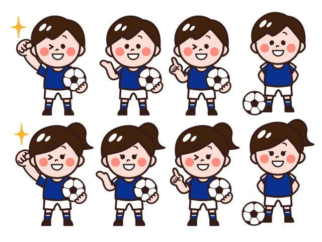 サッカーをする子供のイラストセット 無料イラスト素材 素材ラボ