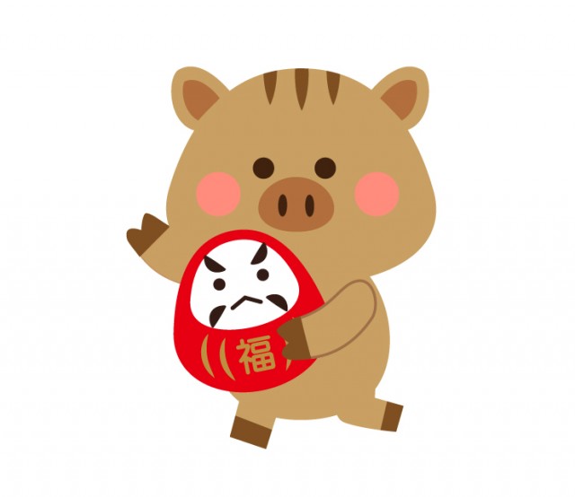 ダルマをだくうり坊のイラスト 無料イラスト素材 素材ラボ