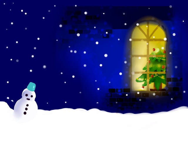 クリスマスの風景 夜 無料イラスト素材 素材ラボ