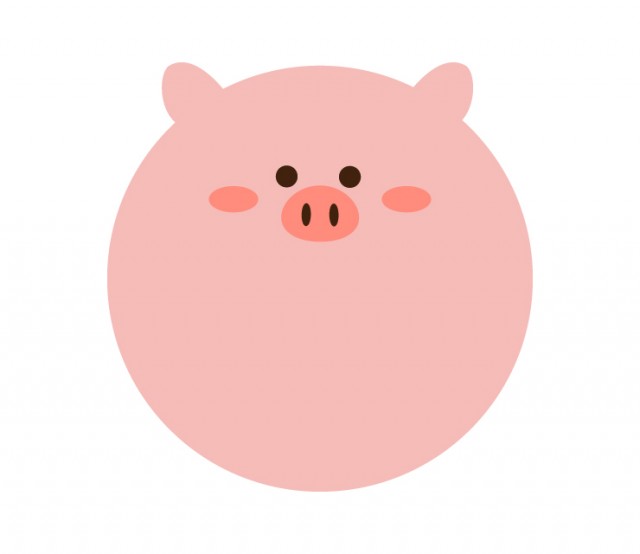 丸い豚のイラスト 無料イラスト素材 素材ラボ