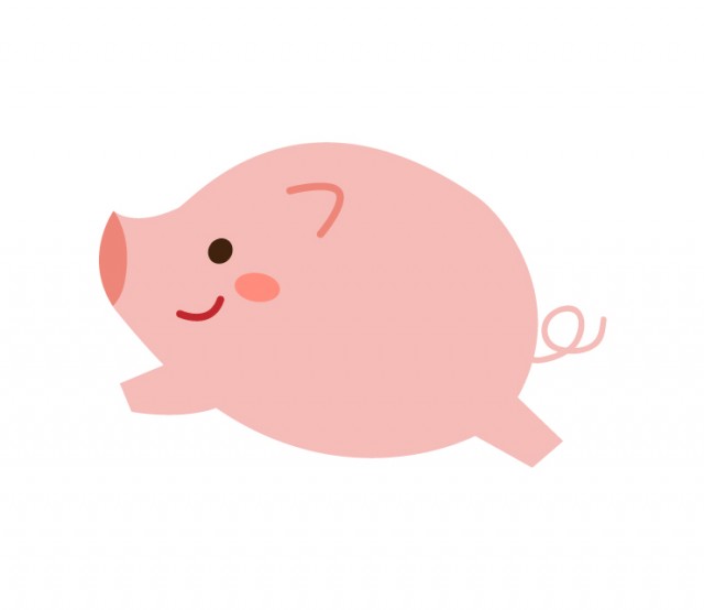 走る豚のイラスト 無料イラスト素材 素材ラボ