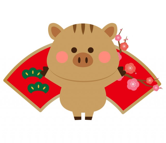 扇とうり坊の正月イラスト 無料イラスト素材 素材ラボ 扇とうり坊の正月イラスト 無料イラスト素材 素材ラボ