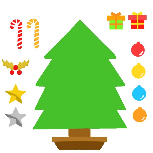 飾り付けができるクリスマスツリーのイラスト 無料イラスト素材 素材ラボ