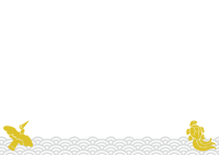 縁起物と和柄のフレーム 鶴亀 無料イラスト素材 素材ラボ