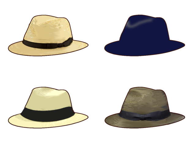 帽子4種 無料イラスト素材 素材ラボ