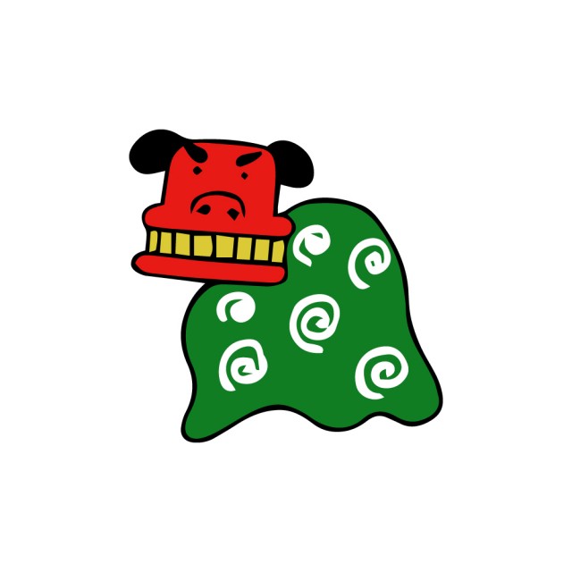獅子舞 版画風 無料イラスト素材 素材ラボ