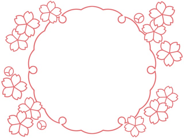 桜の花模様フレーム シンプルな飾り枠素材 無料イラスト素材 素材ラボ