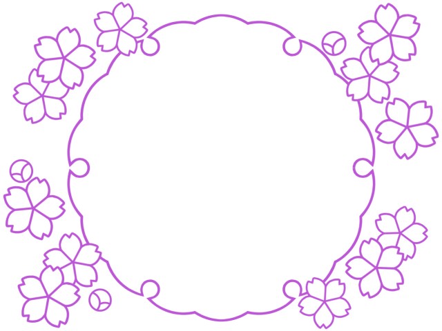 桜の花模様フレーム シンプルな飾り枠素材 無料イラスト素材 素材ラボ