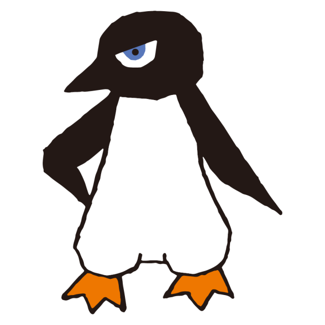 ペンギンのキャラクター 全身 横向き クール 無料イラスト素材 素材ラボ