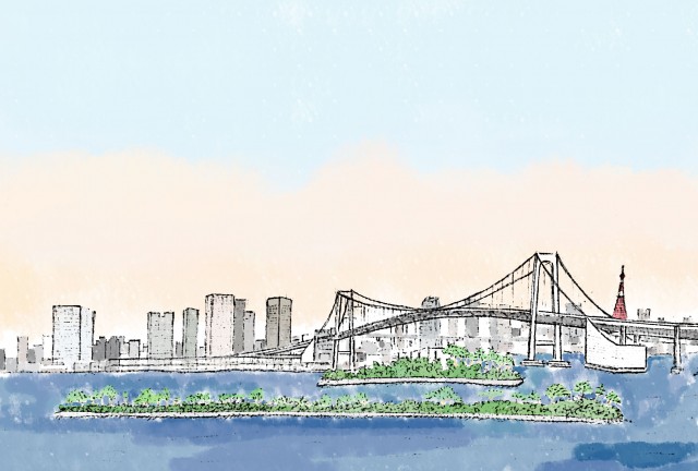 東京湾朝焼け 無料イラスト素材 素材ラボ 東京湾朝焼け 無料イラスト素材 素材ラボ