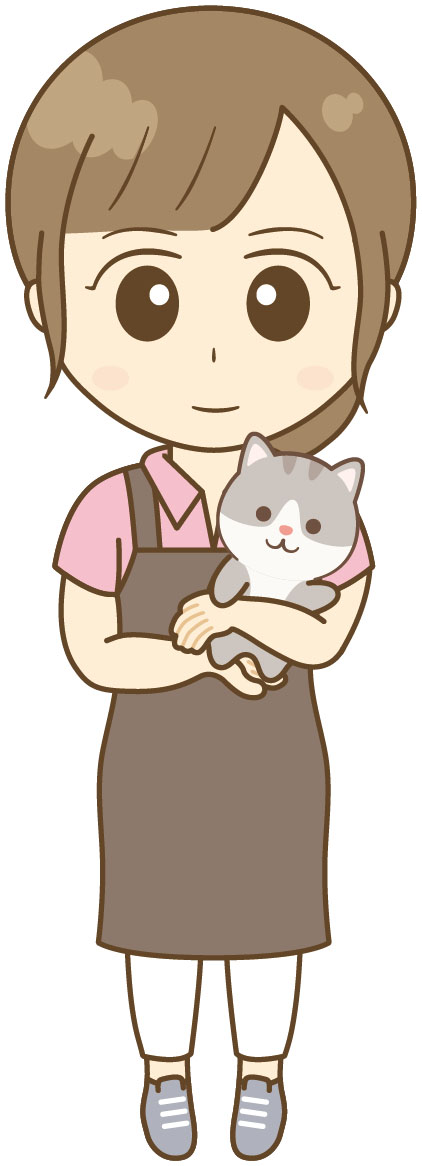 猫を抱っこするペットショップ店員02 無料イラスト素材 素材ラボ