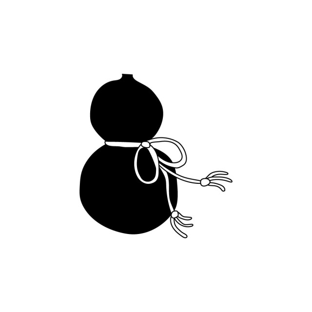ひょうたん 手描き風 モノクロ 無料イラスト素材 素材ラボ