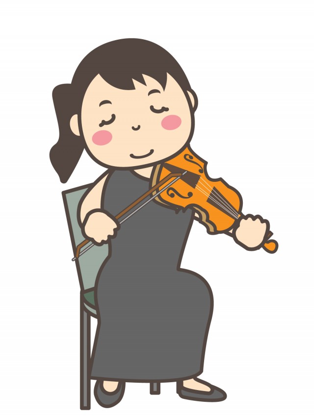 音楽 バイオリンを演奏する女性 無料イラスト素材 素材ラボ
