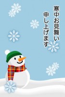 寒中見舞い「雪だ…