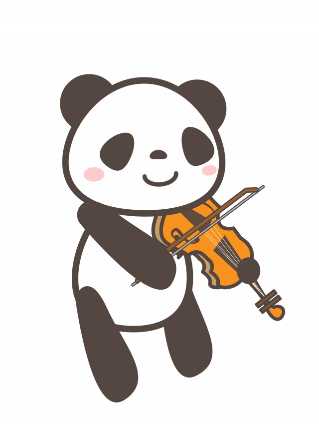 楽器 バイオリンを演奏するパンダ 無料イラスト素材 素材ラボ