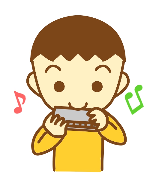 ハーモニカを吹く男児音楽イラスト 無料イラスト素材 素材ラボ