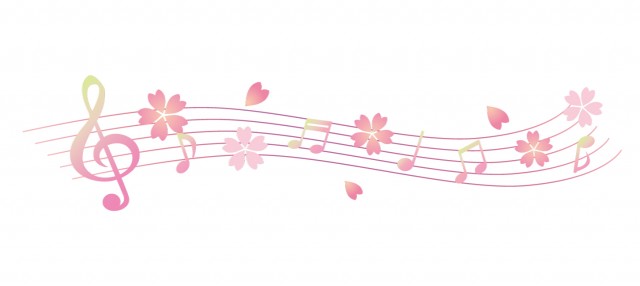 音楽のライン 桜 無料イラスト素材 素材ラボ