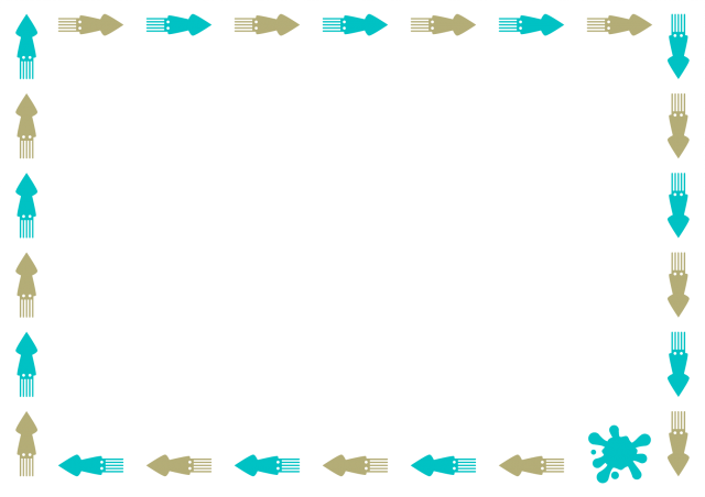イカのフレーム 無料イラスト素材 素材ラボ