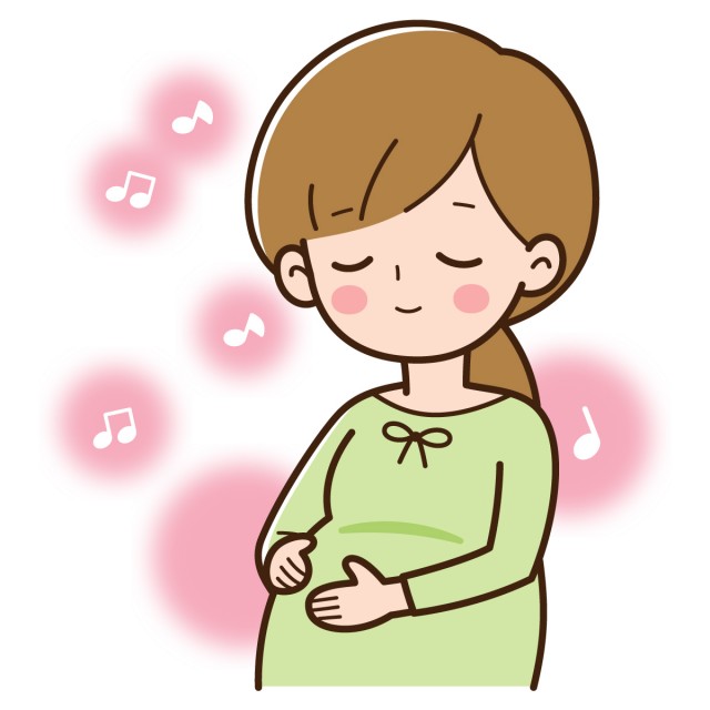 音楽を聴く妊婦さん 無料イラスト素材 素材ラボ