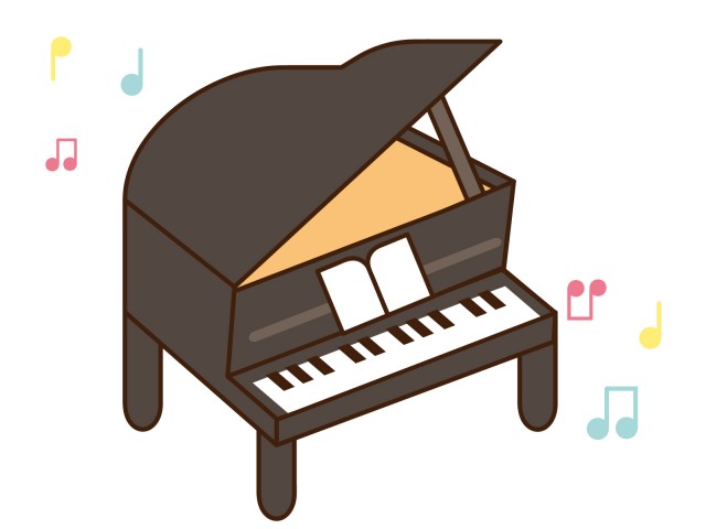ピアノと音符 無料イラスト素材 素材ラボ