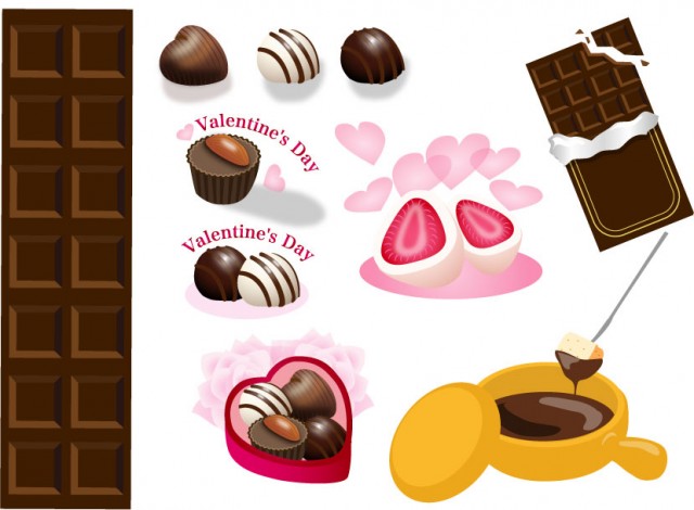 バレンタイン チョコレートのセット素材 無料イラスト素材 素材ラボ