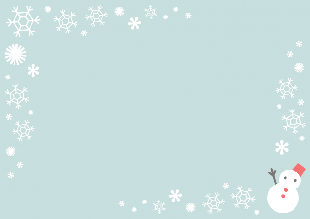 雪と雪だるまのフレーム | 無料イラスト素材｜素材ラボ