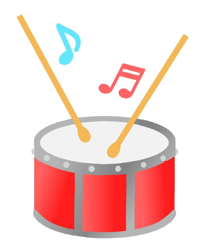 小太鼓と音符の音楽イラスト 無料イラスト素材 素材ラボ