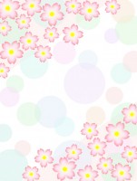 桜の花柄と水玉模…