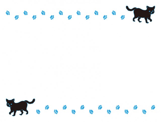 黒猫のフレーム 無料イラスト素材 素材ラボ