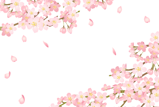 春のかわいい桜フレーム枠イラスト01 透過png ベクター 無料イラスト素材 素材ラボ