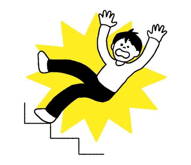 階段から落下する男性のイラスト シンプル 無料イラスト素材 素材ラボ