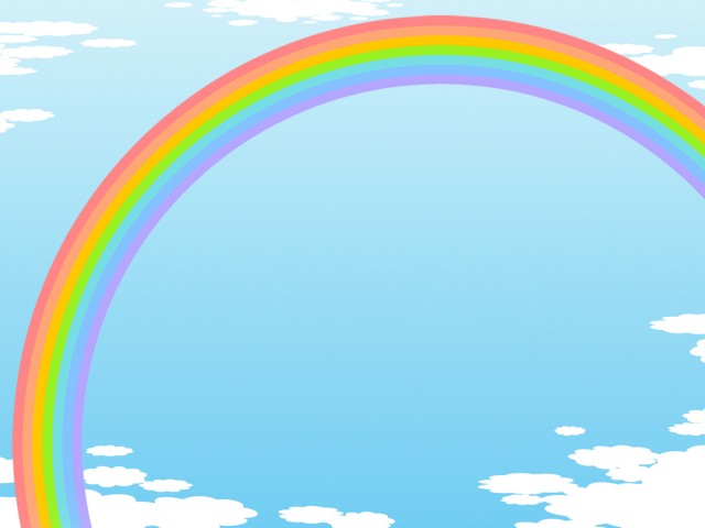 虹と空と雲の壁紙フレーム背景素材イラスト 無料イラスト素材 素材ラボ