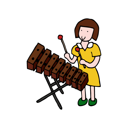 木琴と少女 無料イラスト素材 素材ラボ