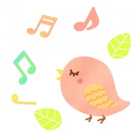 歌う小鳥と音符音…