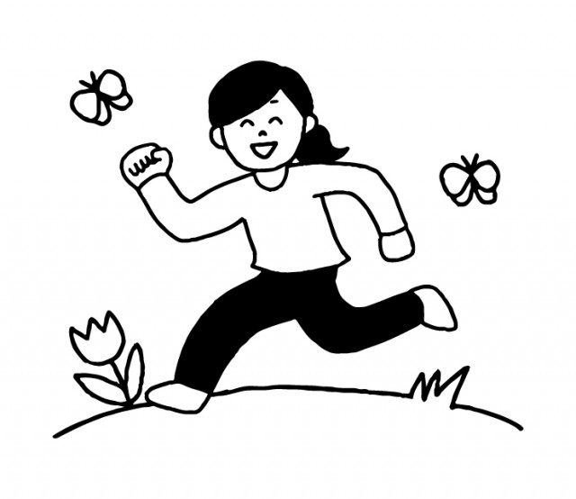 春に草原を走る女性のイラスト シンプル 無料イラスト素材 素材ラボ 春に草原を走る女性のイラスト シンプル 無料イラスト素材 素材ラボ
