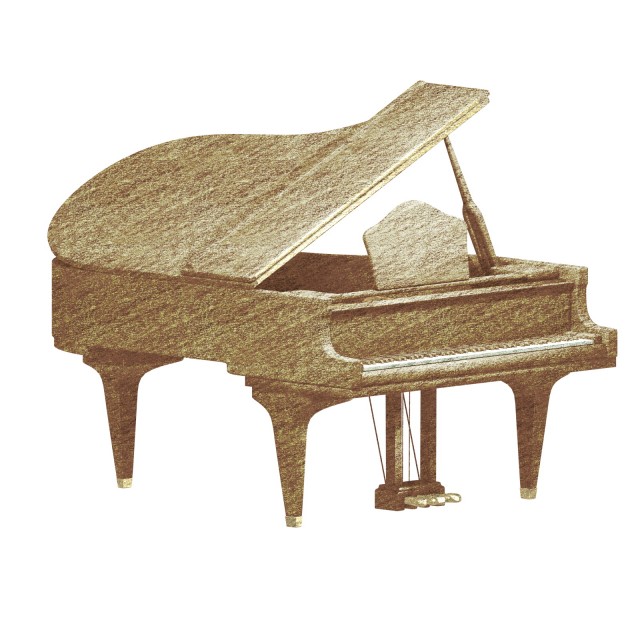 セピア色のピアノ１ 無料イラスト素材 素材ラボ