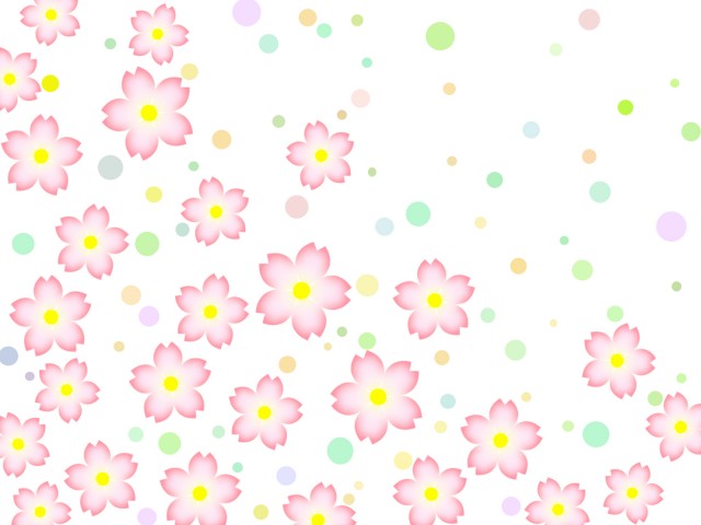 桜の花柄と水玉模様の壁紙背景素材イラスト 無料イラスト素材 素材ラボ