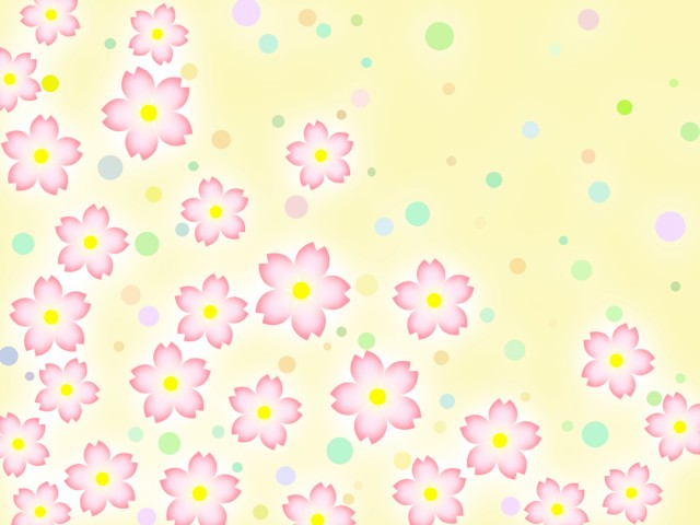 桜の花柄と水玉模様の壁紙背景素材イラスト 無料イラスト素材 素材ラボ