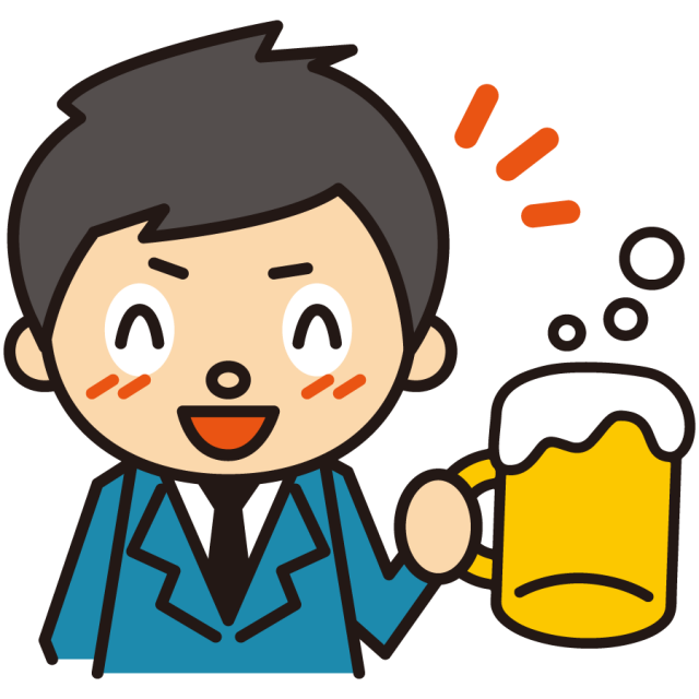 ビジネスマンとビール お酒 飲み会 宴会 無料イラスト素材 素材ラボ