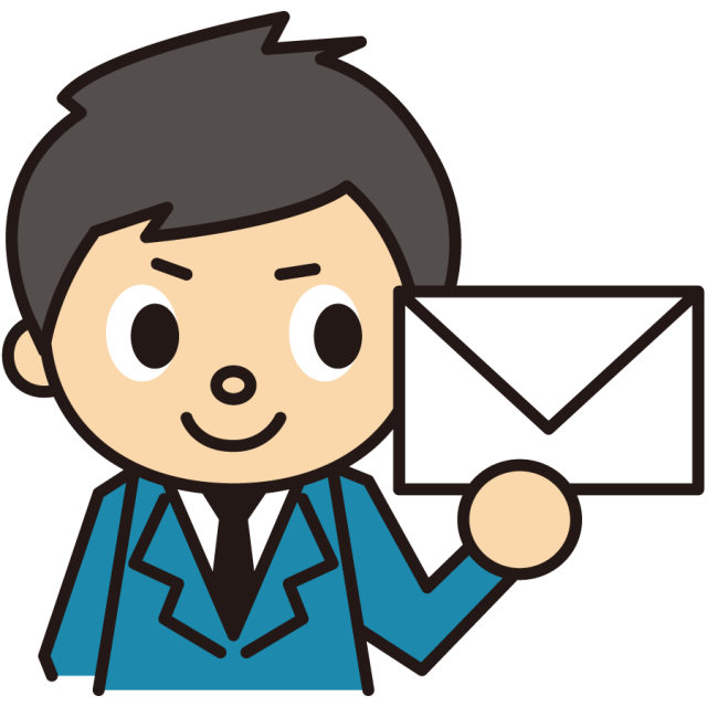ビジネスマンとメール 手紙 封筒 無料イラスト素材 素材ラボ