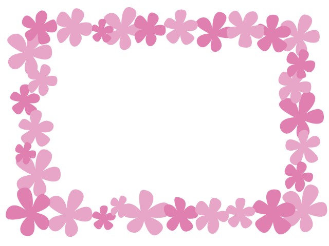 フレーム花 ピンク 無料イラスト素材 素材ラボ