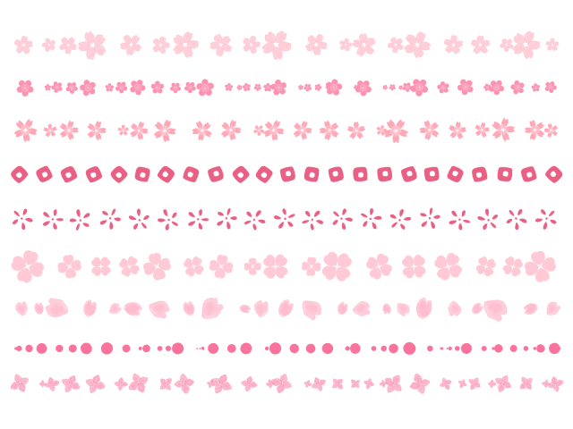 桜のライン素材 ピンク 無料イラスト素材 素材ラボ
