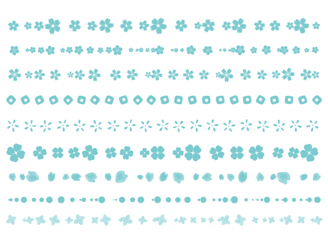 桜のライン素材 青 無料イラスト素材 素材ラボ