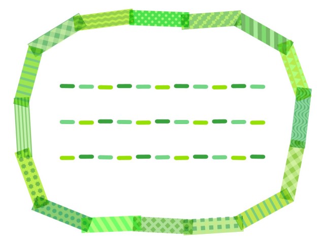 緑色 フレーム マスキングテープ風 無料イラスト素材 素材ラボ