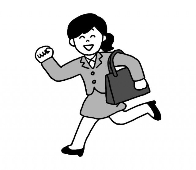 通勤するスーツ姿の女性会社員 無料イラスト素材 素材ラボ