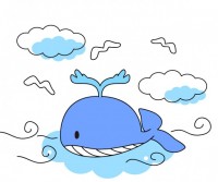 泳ぐクジラのイラ…