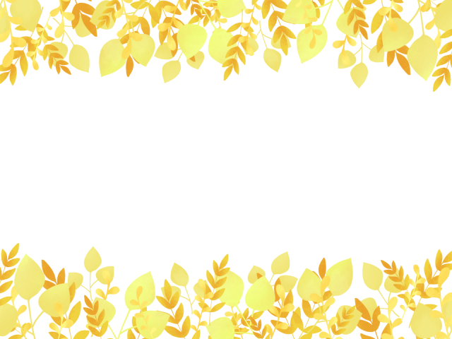葉っぱの水彩フレーム02 黄色 無料イラスト素材 素材ラボ
